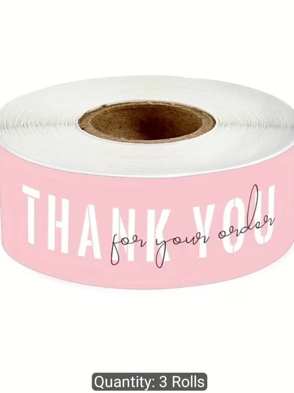 120pcs/roll Thank You Sticker Roll Set - Pink & White